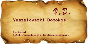 Veszelovszki Domokos névjegykártya